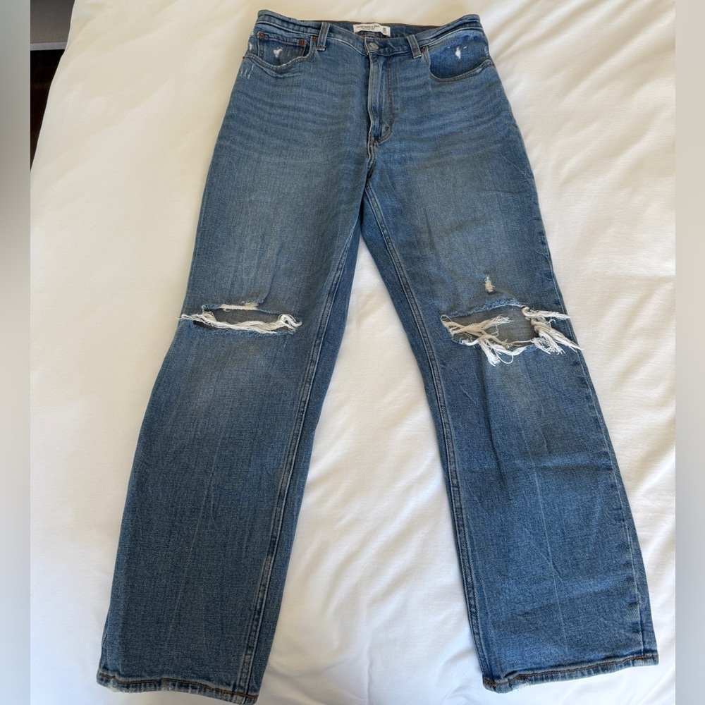 Abercrombie & Fitch Ankle Straight Ultra High Rise Jeans